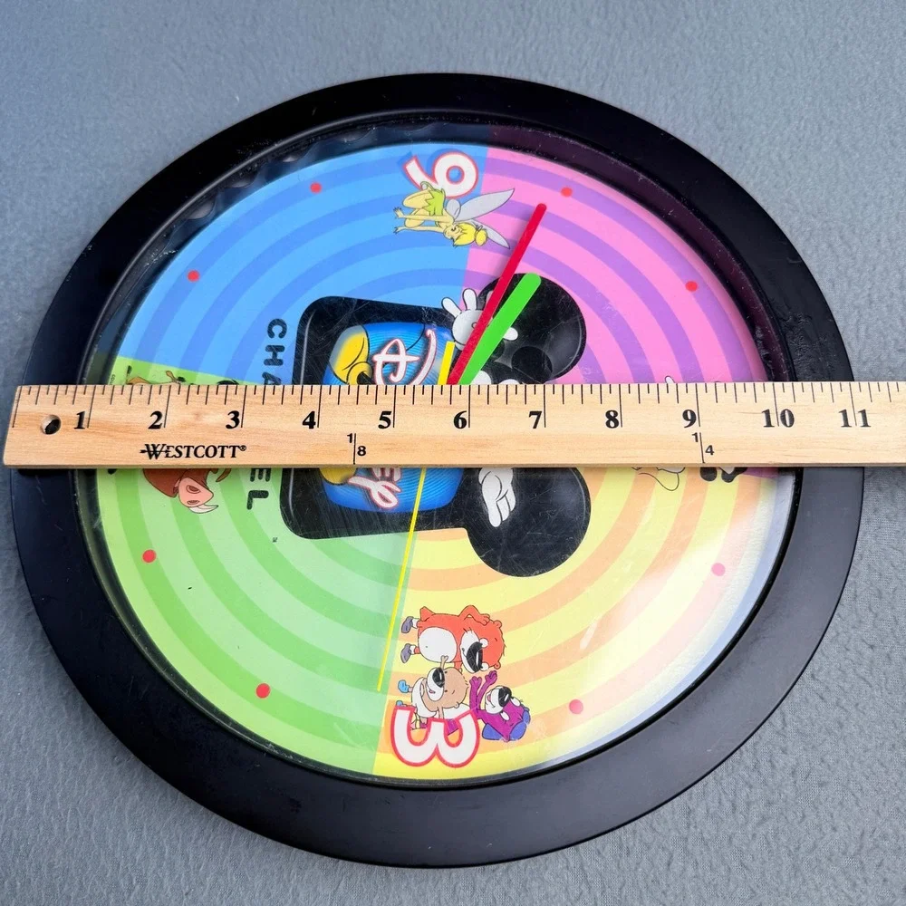 Disney Channel Vintage Wall Clock Mickey Mouse PB&J Otter Tinker Bell 10.5 Inch